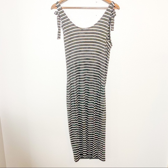 CeCe Tie Rib Knit Stripe Dress - Picture 7 of 9